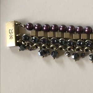 KR faux pearl & rhinestone bracelet